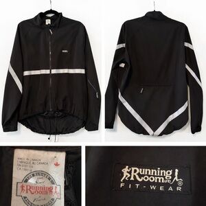 🏃‍♀️ Running Room Fit-Wear Black Reflective Running Jacket – Size Large